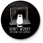 printfashion Technikus macska - Kitűző, hűtőmágnes - Fekete (7549059)