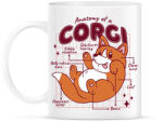printfashion Corgi anatómia - Bögre - Fehér (13389953)