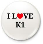 printfashion I LOVE K1 - Kitűző, hűtőmágnes - Fehér (10645368)