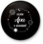 printfashion Legjobb apa a galaxisban - Kitűző, hűtőmágnes - Fekete (6607605)