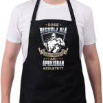 printfashion Sose becsülj alá, áprilisban születtem - Kötény - Fekete (4936536)