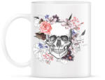 printfashion Skull with Flowers - Bögre - Fehér (1259278)