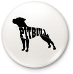 printfashion Pitbull - Kitűző, hűtőmágnes - Fehér (3078833)