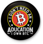 printfashion BITCOIN 4 EVER 70 - Kitűző, hűtőmágnes - Fekete (6205936)