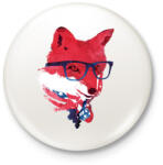 printfashion American fox - Kitűző, hűtőmágnes - Fehér (3074660)
