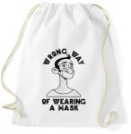 printfashion Maszk használat - rosszul - Wrong way - Sportzsák, Tornazsák - Fehér (4313770)