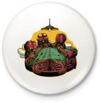 printfashion Legyek és a rulett - Kitűző, hűtőmágnes - Fehér (13369822)