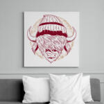 printfashion Hipszter Bika - Vászonkép - Fehér (6634126)