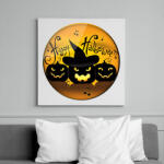 printfashion Happy Halloween Kör - Vászonkép - Fehér (6628043)