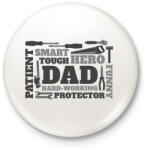 printfashion Apa - Kitűző, hűtőmágnes - Fehér (13620026)