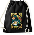 printfashion Előbb pizza, aztán pusztítás - Sportzsák, Tornazsák - Fekete (11651075)