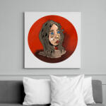 printfashion Face in Red - Vászonkép - Fehér (6639916)