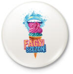 printfashion Fagyi szezon! - Kitűző, hűtőmágnes - Fehér (3080682)