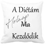 printfashion A diéta holnap kezdődik - Párnahuzat, Díszpárnahuzat - Fehér (1669544)