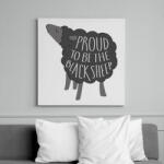 printfashion Büszke fekete bárány - Vászonkép - Fehér (6638812)