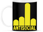 printfashion Antisocial finger - Bögre - Fekete (7032209)