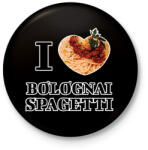 printfashion I love Bolognai spagetti - Kitűző, hűtőmágnes - Fekete (10204548)