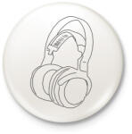 printfashion Fejhallgató - Kitűző, hűtőmágnes - Fehér (5105056)