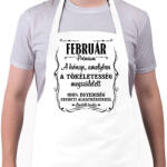 printfashion Február a hónap melyben a tökéletesség megszületett - Kötény - Fehér (11690873)