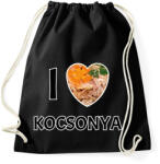 printfashion I love kocsonya - Sportzsák, Tornazsák - Fekete (8695915)
