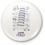 printfashion I LOVE ITALY 1 - Kitűző, hűtőmágnes - Fehér (10548047)