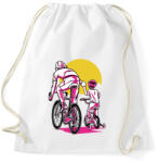 printfashion Apa és fia biciklin - Sportzsák, Tornazsák - Fehér (9177971)