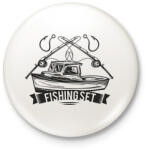 printfashion Horgász - Kitűző, hűtőmágnes - Fehér (15989670)