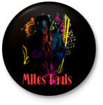 printfashion miles davis colorful - Kitűző, hűtőmágnes - Fekete (3103049)