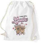 printfashion Love you a latte - Sportzsák, Tornazsák - Fehér (15605982)