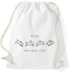 printfashion Run for your life - Sportzsák, Tornazsák - Fehér (6294163)