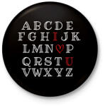 printfashion I love u - ABC - Kitűző, hűtőmágnes - Fekete (11646804)