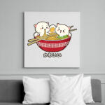 printfashion Cicás ramen - Vászonkép - Fehér (13362338)