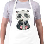 printfashion Cute Panda girl - Kötény - Fehér (4904973)