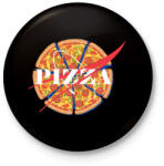 printfashion Nasa Pizza - Kitűző, hűtőmágnes - Fekete (3098375)
