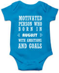 printfashion Augusztusi születésű motivált személy ambíciókkal és célokkal - Baba Body - Azúrkék (1408030)