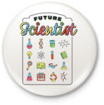 printfashion Jövőbeli tudós - Kitűző, hűtőmágnes - Fehér (13955574)