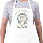 printfashion Indián koponya 02 - Free Spirit - Kötény - Fehér (4956804)