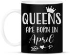 printfashion QUEENS are born in April - Bögre - Fekete (5499640)