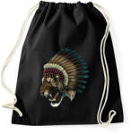 printfashion Törzsfőnök tigris - Sportzsák, Tornazsák - Fekete (1049415)