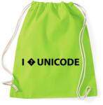 printfashion I love unicode - Sportzsák, Tornazsák - Limezöld (1053910)