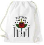 printfashion Tattoos are my therapy - Sportzsák, Tornazsák - Fehér (12603187)