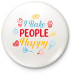 printfashion I bake people happy - Kitűző, hűtőmágnes - Fehér (7247903)