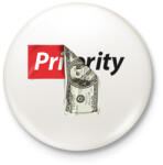 printfashion Priority - Kitűző, hűtőmágnes - Fehér (16105556)
