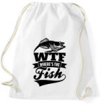 printfashion WTF horgász - Sportzsák, Tornazsák - Fehér (924047)