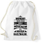 printfashion VIGYÁZAT! Van egy őrült nővérem és. . . - Sportzsák, Tornazsák - Fehér (972191)