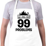 printfashion 99 Probléma - Fortnite - Kötény - Fehér (4907538)