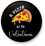 printfashion Pizza Valentin nap - Kitűző, hűtőmágnes - Fekete (6017303)