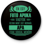 printfashion Futó apuka - Kitűző, hűtőmágnes - Fekete (7355720)