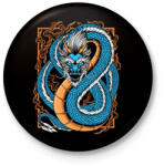 printfashion Kék sárkány - Kitűző, hűtőmágnes - Fekete (13667372)