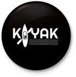 printfashion Kayaker - Kitűző, hűtőmágnes - Fekete (15918995)